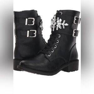 Circus by Sam Edelman Black Embellished Dakota Combat Boots